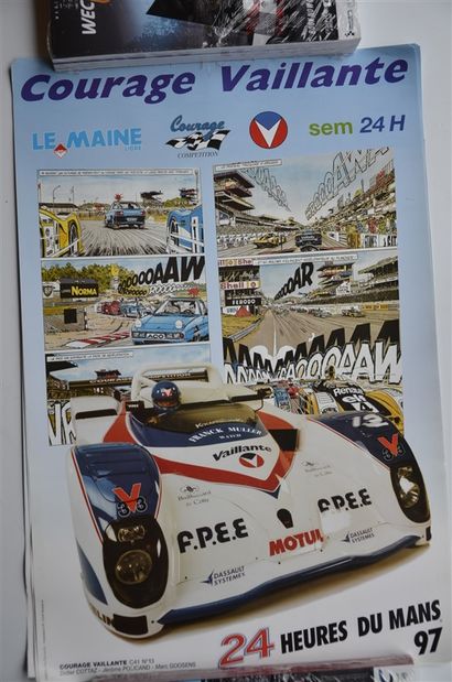 null Lot de 7 affiches: 90 ans des 24 Heures du Mans (18 juin 2013) + Petit Le Mans...