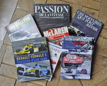null Lot de 8 livres: Passion de la vitesse, Voitures de rêve, McLaren, Rallyes,...