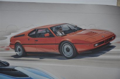 null Lithographie: BMW i8 2014 - BMW M1 1978 (Guillaume LOPEZ) n° 154/280