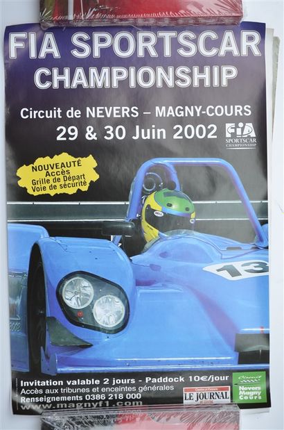 null Lot de 9 affiches diverses dont Nogaro, Magny-Cours, etc.