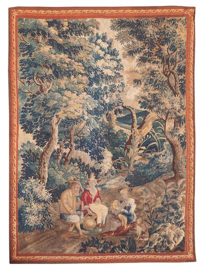 null 
Tapestry from Lille, early 18th century
 Technical characteristics : Silk and...