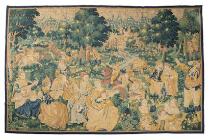 null 
Tapestry panel from Oudenaarde, Flanders (detour) around 1580
Scene of a country...