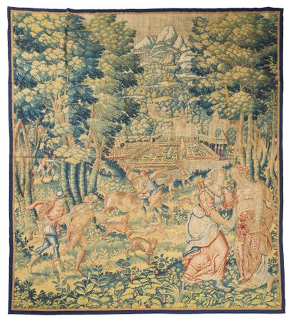 null 
Panel of fine Brussels tapestry. Hijacked (Flanders) Renaissance period, mid...