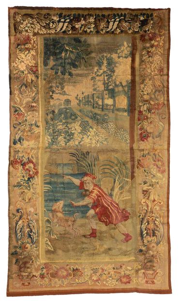 null 
Fine tapestry panel from Brussels Flanders, end of XVIth and beginning of XVIIth...