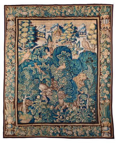 null 
AUDENARDE
Beautiful panel of tapestry from Audenarde (Flanders), from the end...