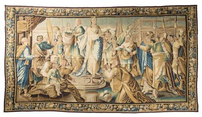 null 
AUBUSSON
Very important Aubusson tapestry, early 18th century. 
The triumph...
