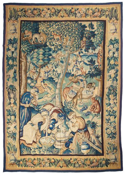 null 
AUDENARDE
Very original and rare Tapestry of Audenarde (Flanders). Beginning...