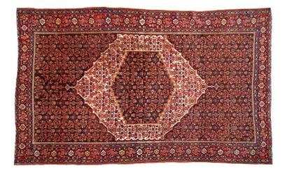null Sublime and rare SENNEH carpet on multicolored silk chains (Persia), late 19th...