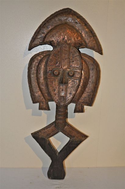 null African sculpture in hammered metal