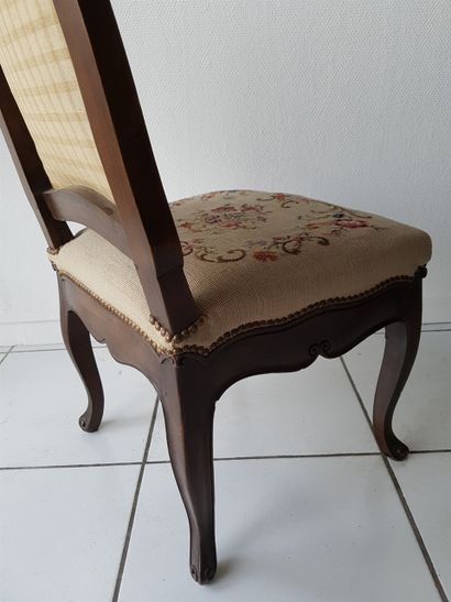 null Louis XV style chair, height 92 cm width 49 cm and small working table with...