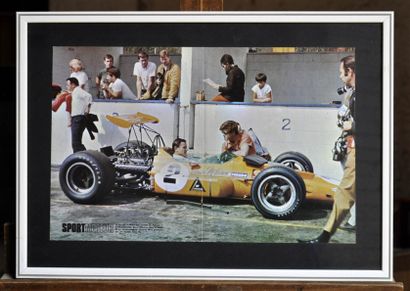 McLaren M8 B, B. McLaren. Framed poster....