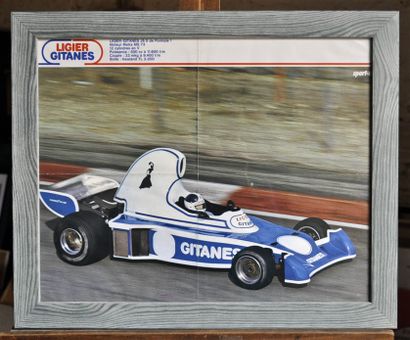 Ligier Gitanes JS 5 F1. Framed poster