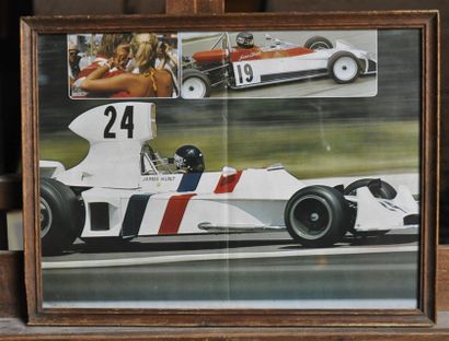 null Hesketh 308 N° 24 , J. Hunt. Framed poster. 40x50cm