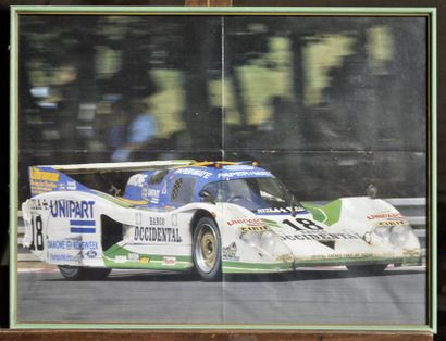 null Proto Lola T600 Unipart N° 18 Le Mans. Framed poster. 40x50cm