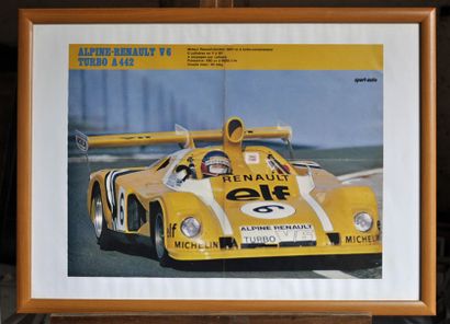 null Alpine 442 V6, Larousse-Jabouille N° 6. Framed poster. 50x70cm