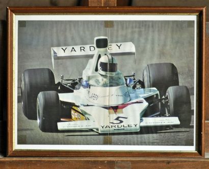 McLaren M23 Yardley N° 5, D. Hulme. Framed...