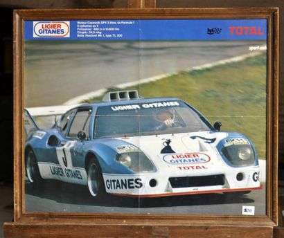 null Ligier JS2 Cosworth Gitanes N° 3. Framed poster. 40x50cm