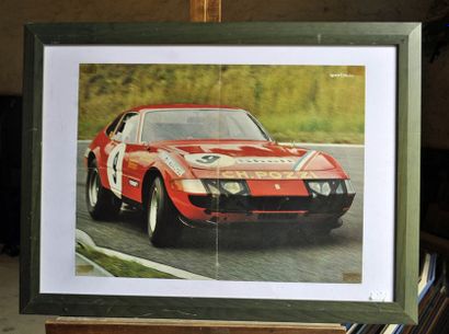 null Ferrari Daytona N° 9, Ch. Pozzi. Framed poster. 50x70cm