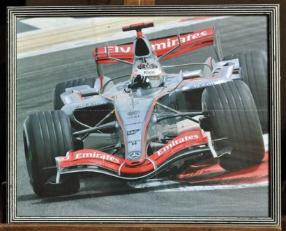 null McLaren MP4 N° 3. K. Raikkonen, Fly Emirates. Framed poster. 40x50cm