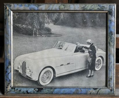 Bugatti 101 ad. Framed poster. 19x24cm