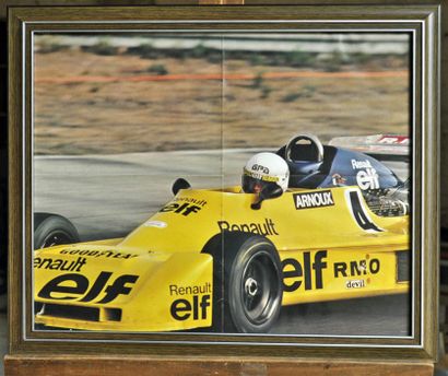 Martini Renault F2, Arnoux 77. Framed poster....