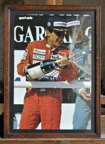A. Senna, podium - Boutsen 1988. Framed poster....