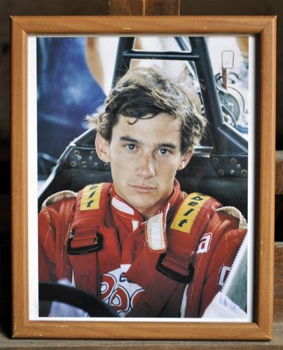 Ayrton Senna, F3 era. Framed poster. 19x...