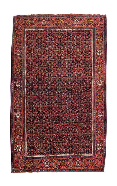  Fin tapis SENNEH sur chaine et trames en soie (Perse), fin du 19e siècle 
Dimensions...