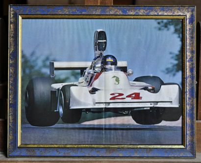 null Hesketh 308 N° 24, J. Hunt, Nürburgring. Framed poster. 25x35cm