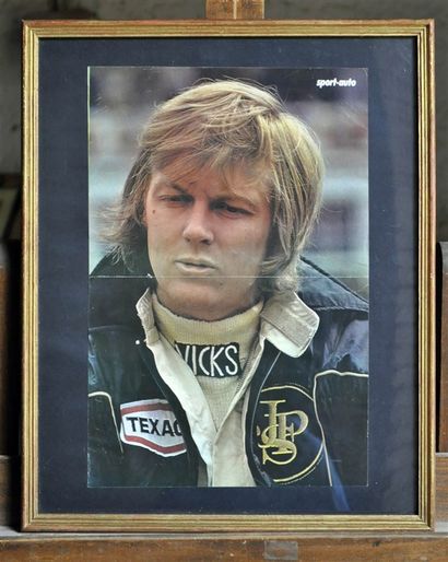 null Ronnie Peterson, JPS Lotus. Framed poster. 20x25cm