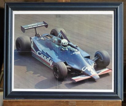 null Tyrrell 009 Candy N° 3, Pironi. Framed poster. 40x55cm