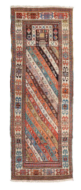 Rare et original tapis AKSTAFA (Caucase),...