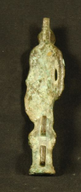 null Statuette in cast bronze representing Minerva with a drapery wrapped around...