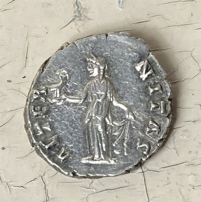 null Silver penny. Faustina Mother, wife of Antoninus, 141 A.D. A/DIVA FAUSTINA her...