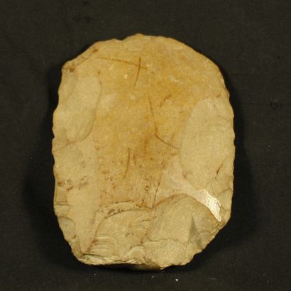 null Polished fragmentary axe in blond flint, Neolithic, Chamant,60, 10,2X7,5cm old...