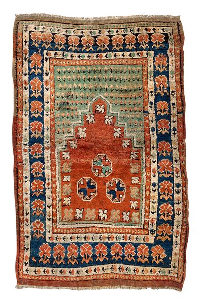 
Rare and curious YURUK carpet (Central Anatolia),...