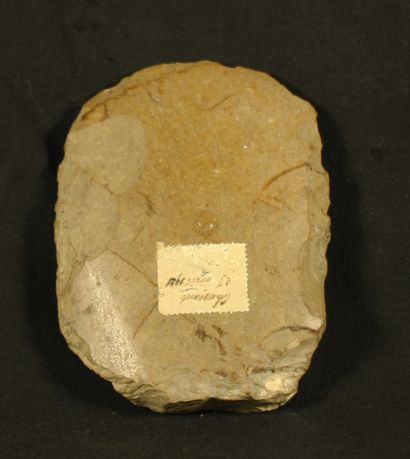 Polished fragmentary axe in blond flint,...