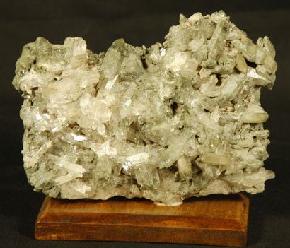  Lot of 2 minerals : Chlorite quartz, 12,5 cm x 9,5 cm, highest crystal: 3 cm x 1...