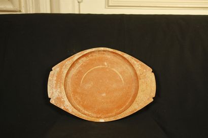 Oval dish in red terra sigillata with two...
