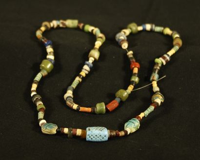 
Necklace made of tubular beads and frit...