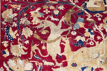 null Important and extraordinary HÉRIZ "Wak-Wak" entirely woven of silk, work executed...