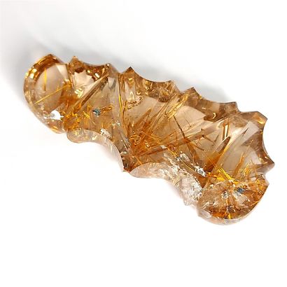  Smoky quartz with golden rutile inclusion - Polished and highlighted by the Brazilian...