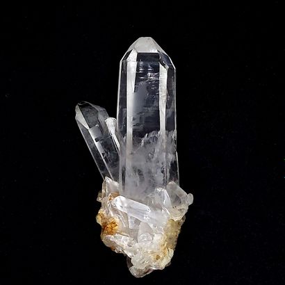  Rock Crystal with 3 pyramidal points and various other crystals in base - From Brazil...