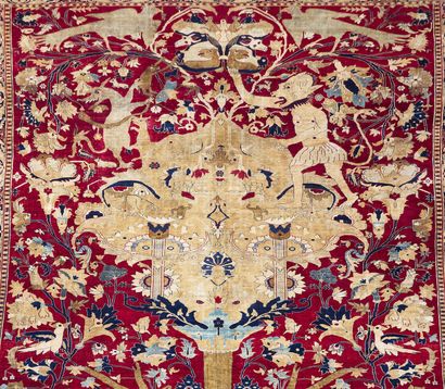 null Important and extraordinary HÉRIZ "Wak-Wak" entirely woven of silk, work executed...