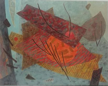  Henri GOETZ (New York 1909- Nice 1989) Composition, Abstraction. Oil on canvas signed...