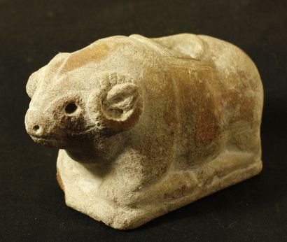 null Make-up case in the shape of a ram lying down with its legs folded under it,...