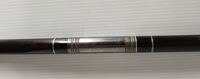 null Conductor's baton in ebony or rosewood - silver frame - L : 38 cm
