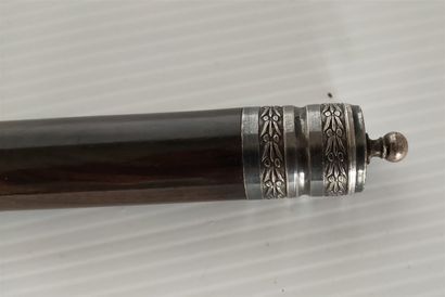 null Conductor's baton in ebony or rosewood - silver frame - L : 38 cm