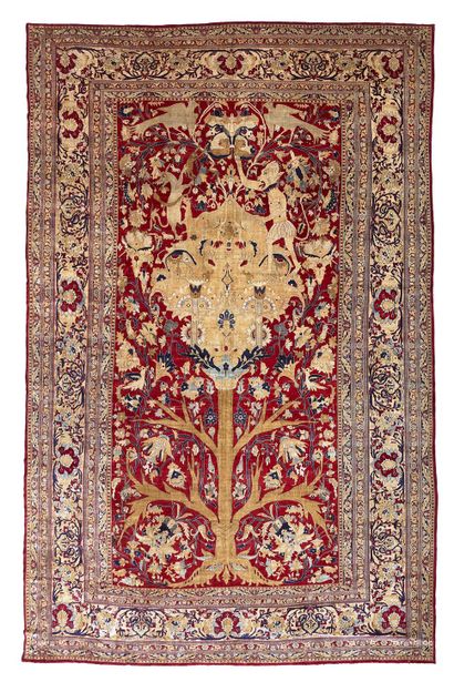 null Important and extraordinary HÉRIZ "Wak-Wak" entirely woven of silk, work executed...