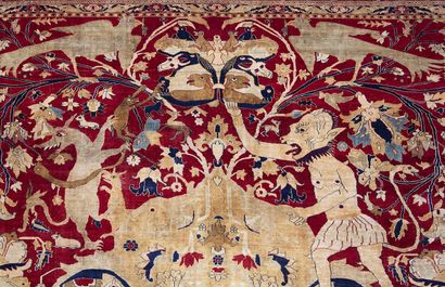 null Important and extraordinary HÉRIZ "Wak-Wak" entirely woven of silk, work executed...